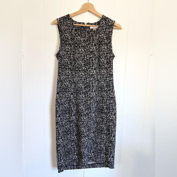 Calvin Klein shift dress mixed abstract pattern zip back work professional fall - Picture 1 of 7